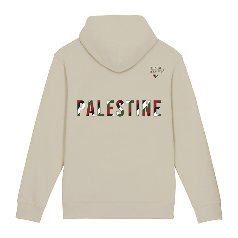 Palestine Stripe Hoodie Lime
